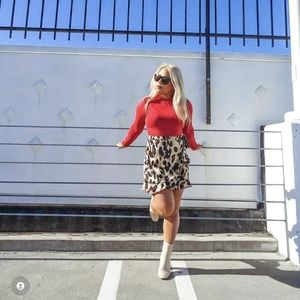 Princess Polly Faux Wrap Leopard Mini Skirt